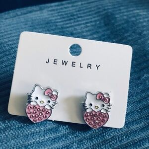 Hello Kitty Pink Heart Earrings